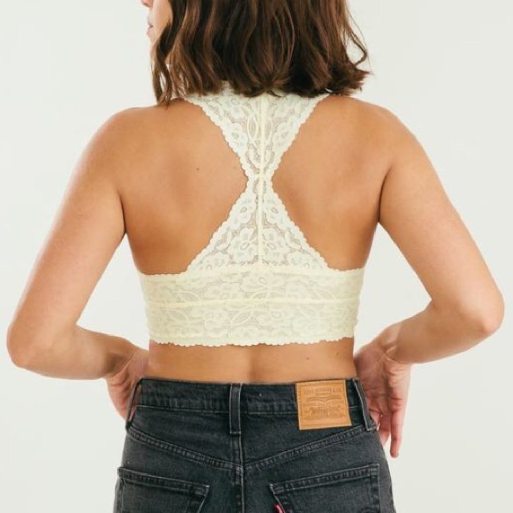 Free People Galloon Lace Racerback Bralette XS NEW - Picture 3 of 9